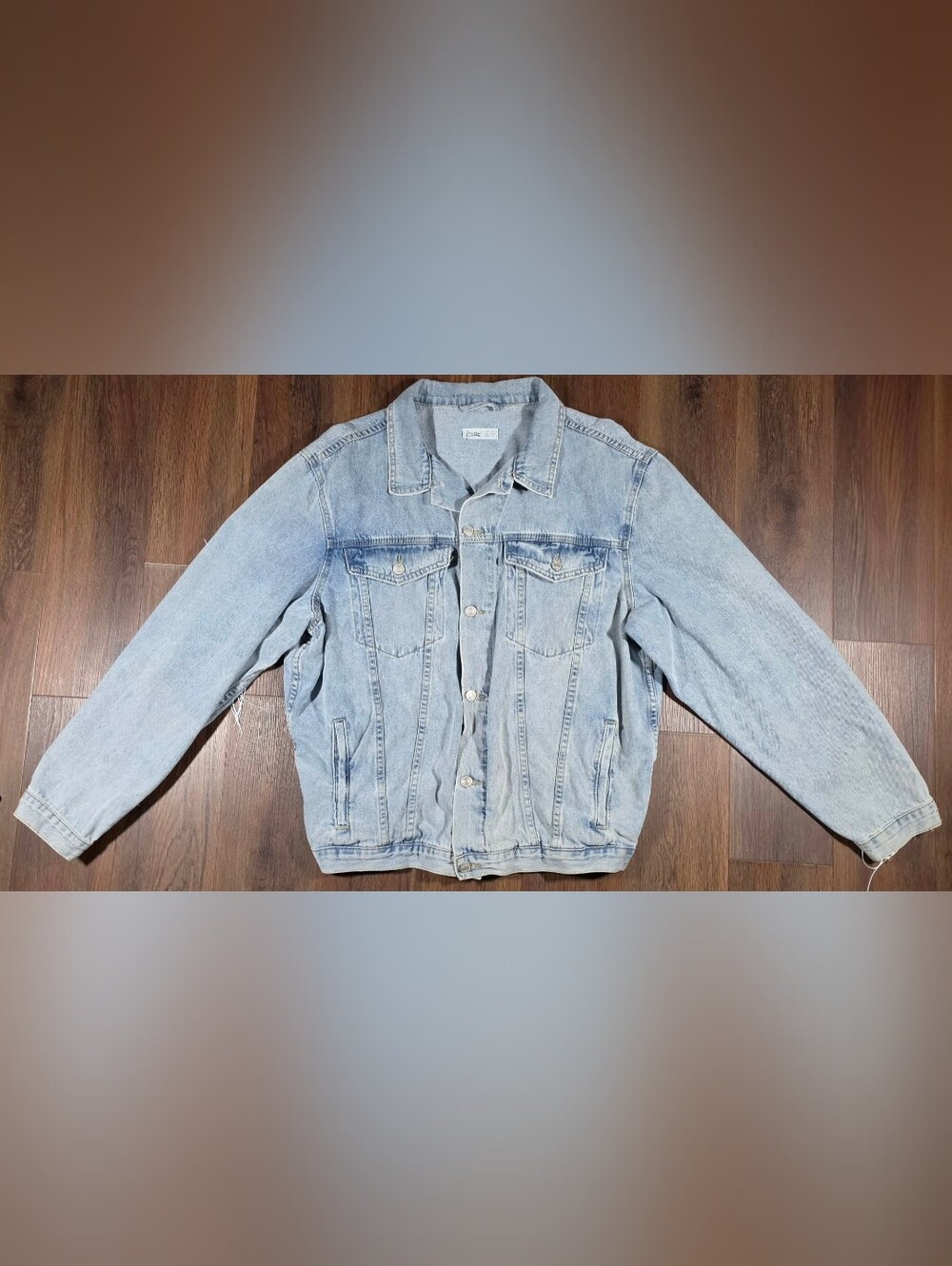 Elia Cher Fringe Denim Jacket Women’s XL 16-18 Light Wash Western Cowgirl Boho